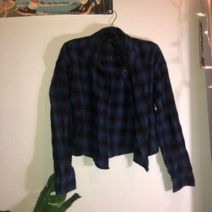 BRAND NEW Red And Blue Crop Flannel